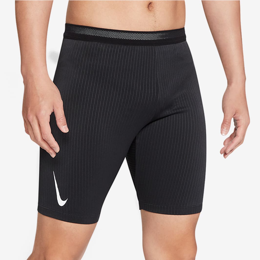 Nike AeroSwift Half Tight - Black/Black/Black/White - Clothing | Running