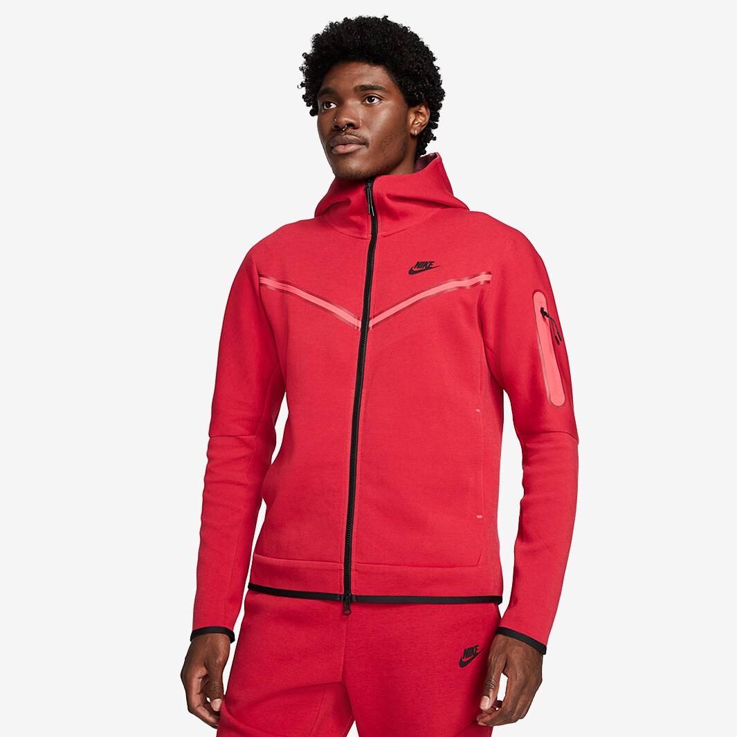 Nike Sportswear Tech Fleece FZ Hoodie 2 Tone Gym Red Light