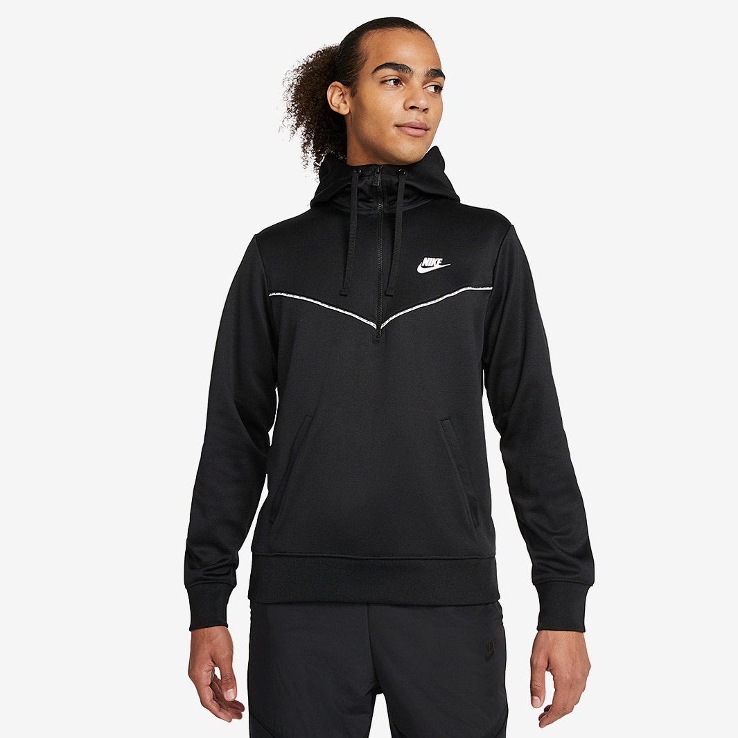 Nike Sportswear Repeat Hoodie - Black/Black/White - Tops - Mens Clothing