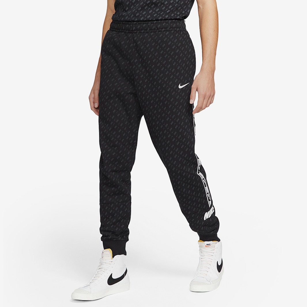 Nike Sportswear Repeat Fleece Jogger Print - Black/White - Bottoms ...