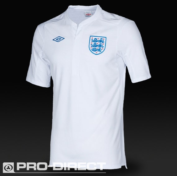 England Junior Home 2010 Umbro Soccer Jersey Short Sleeve - White