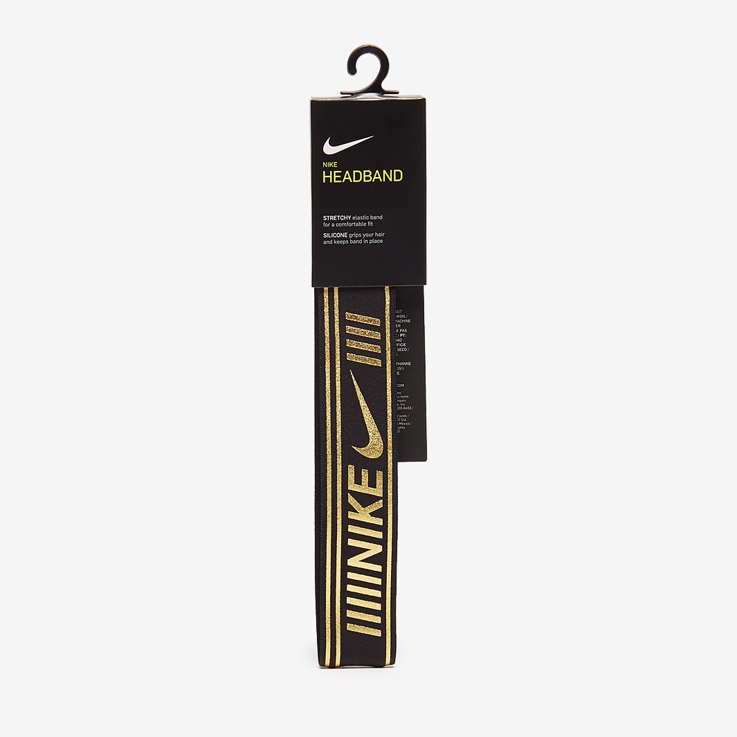 Nike Pro Metallic Headband - Black/Metallic Gold - Accessories