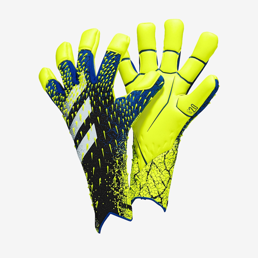 adidas Predator Pro - Royal/Amarillo Solar/Blanco - Negro/Azul Royal/Amarillo Guantes de portero para hombre | Pro:Direct Soccer