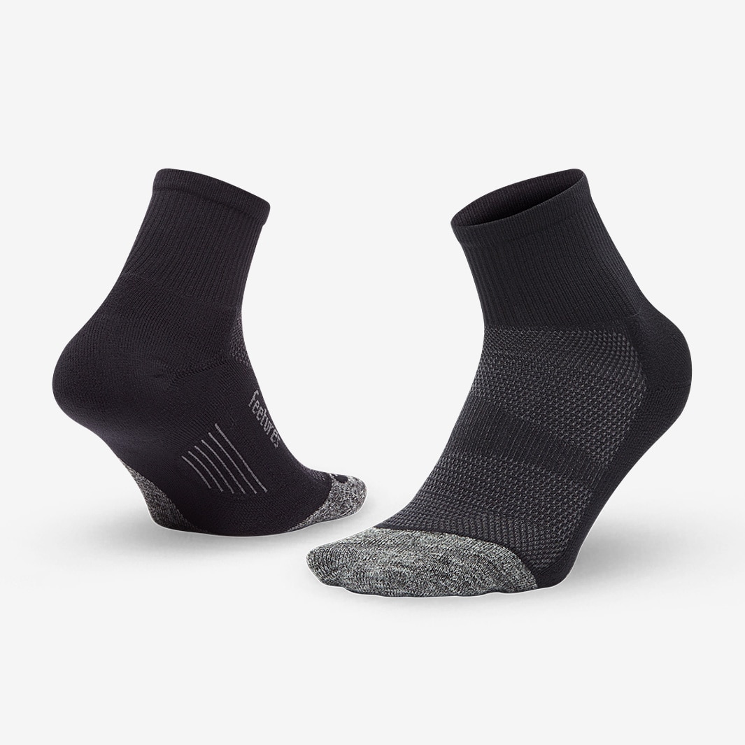 Feetures Elite Cushion Quarter - Black - Running Socks