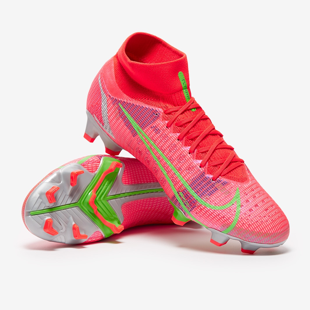 Nike Mercurial Superfly VIII Pro FG - Bright Crimson/Metallic Silver ...