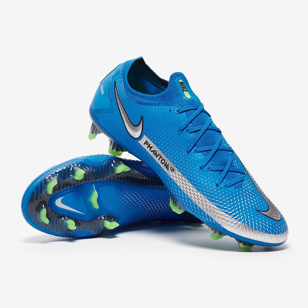 Nike Phantom GT Elite FG Azul/Plateado - metalizado/Verde Botas para hombre | Pro:Direct Soccer