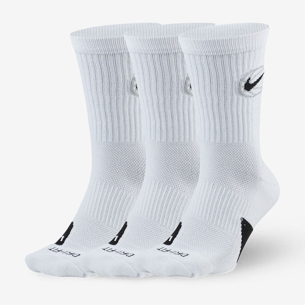 Nike Everyday Crew Socks 3 Pack - White/Black - Mens Clothing | Pro ...