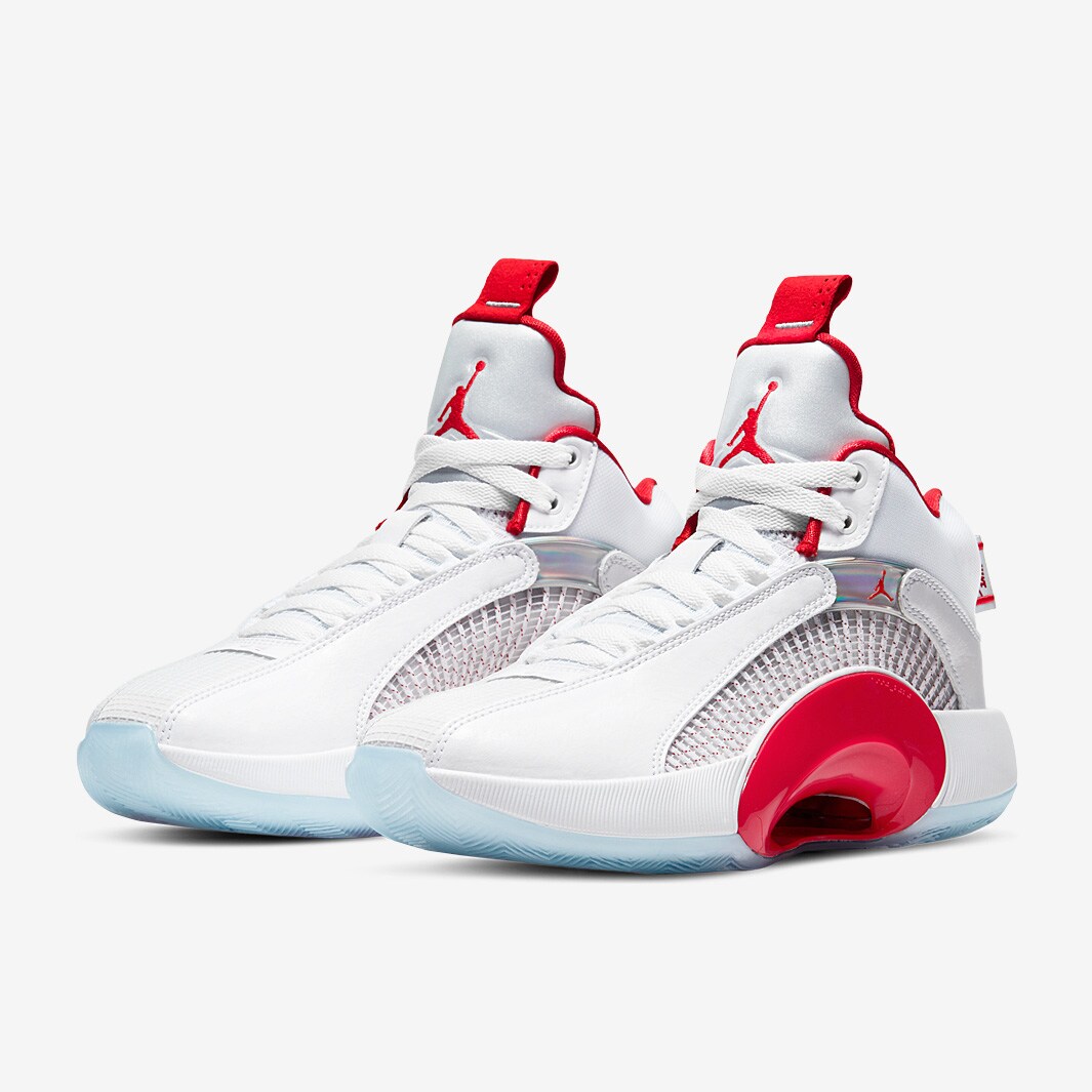 Air Jordan 35 GS White/Fire Red/Metallic Silver Boys Shoes