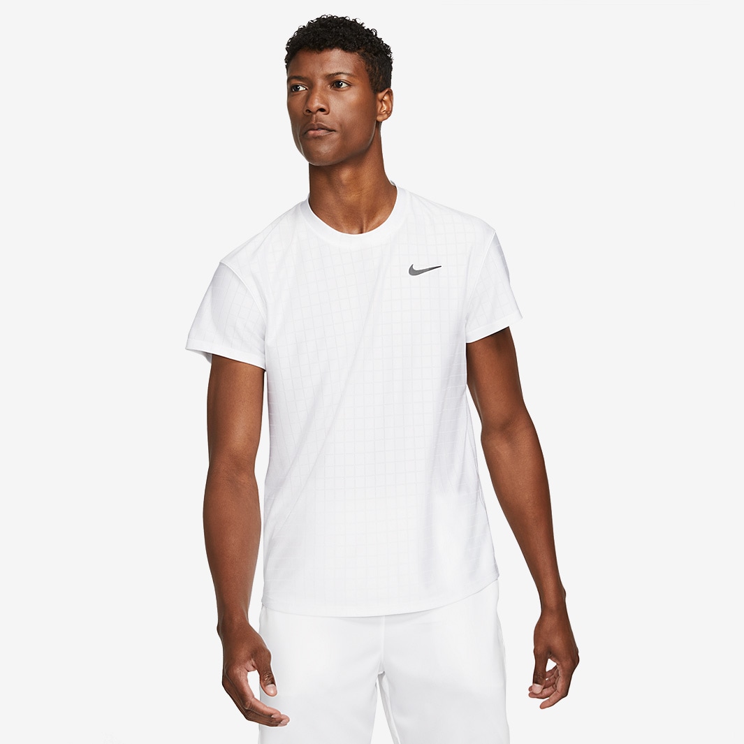 Nike Court Dri-Fit Breathe Advantage Top - White/Black - Mens Clothing ...