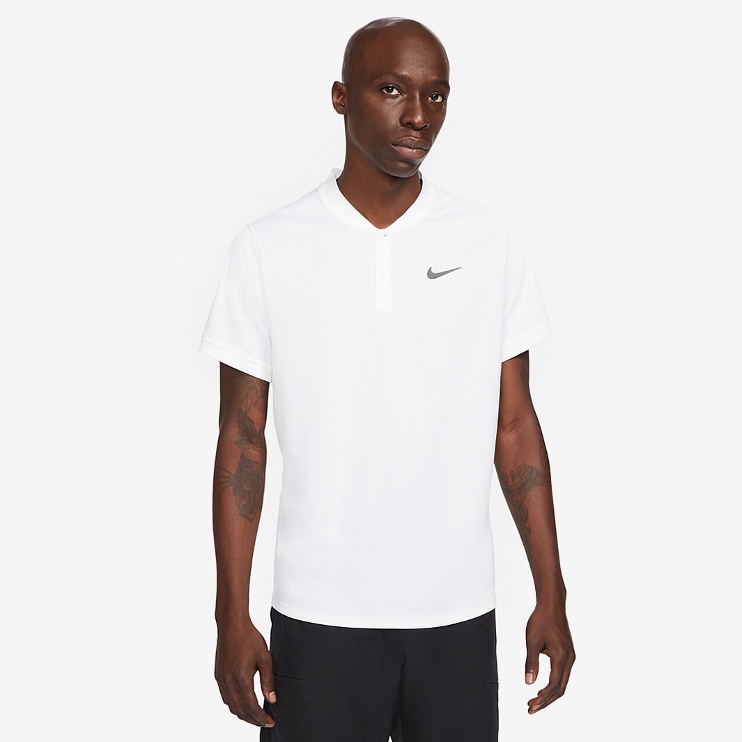 Nike Court Dri-Fit Blade Polo - White/Black - Mens Clothing | Pro ...