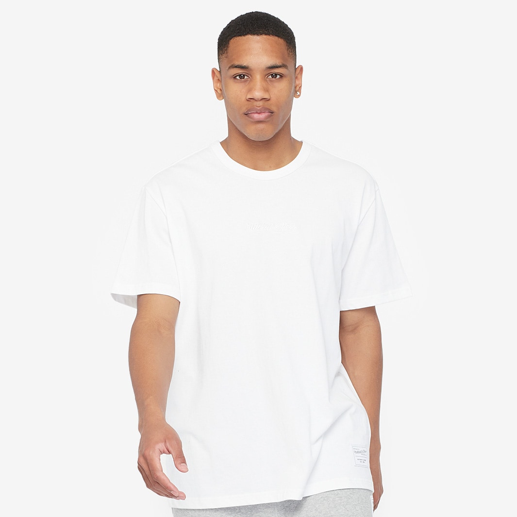 Mitchell & Ness Essentials Heavy Weight Tee - White - Mens Clothing