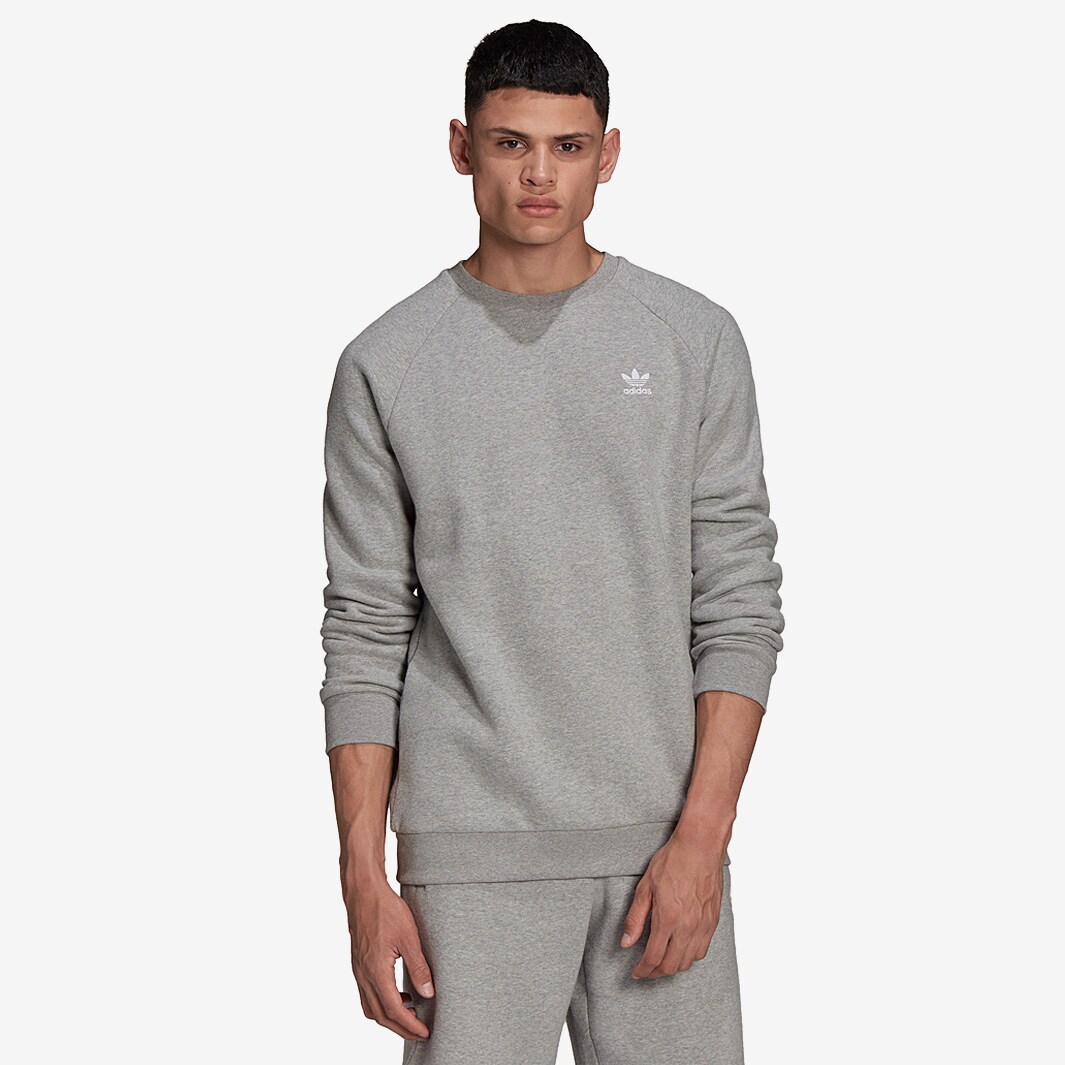 adidas Originals Essential Crew - Medium Grey Heather - Tops - Mens ...