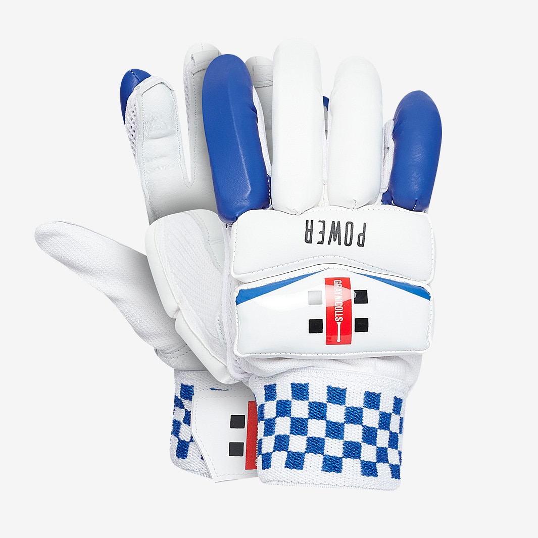 Gray-Nicolls Power LH Junior Batting Gloves - White/Blue - Junior ...