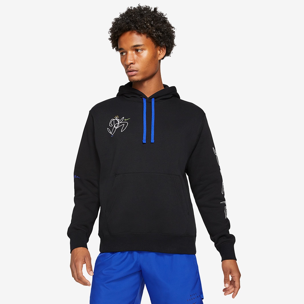 Nike Hackney Club Fleece Hoodie - Black/White - Mens Clothing | Pro ...