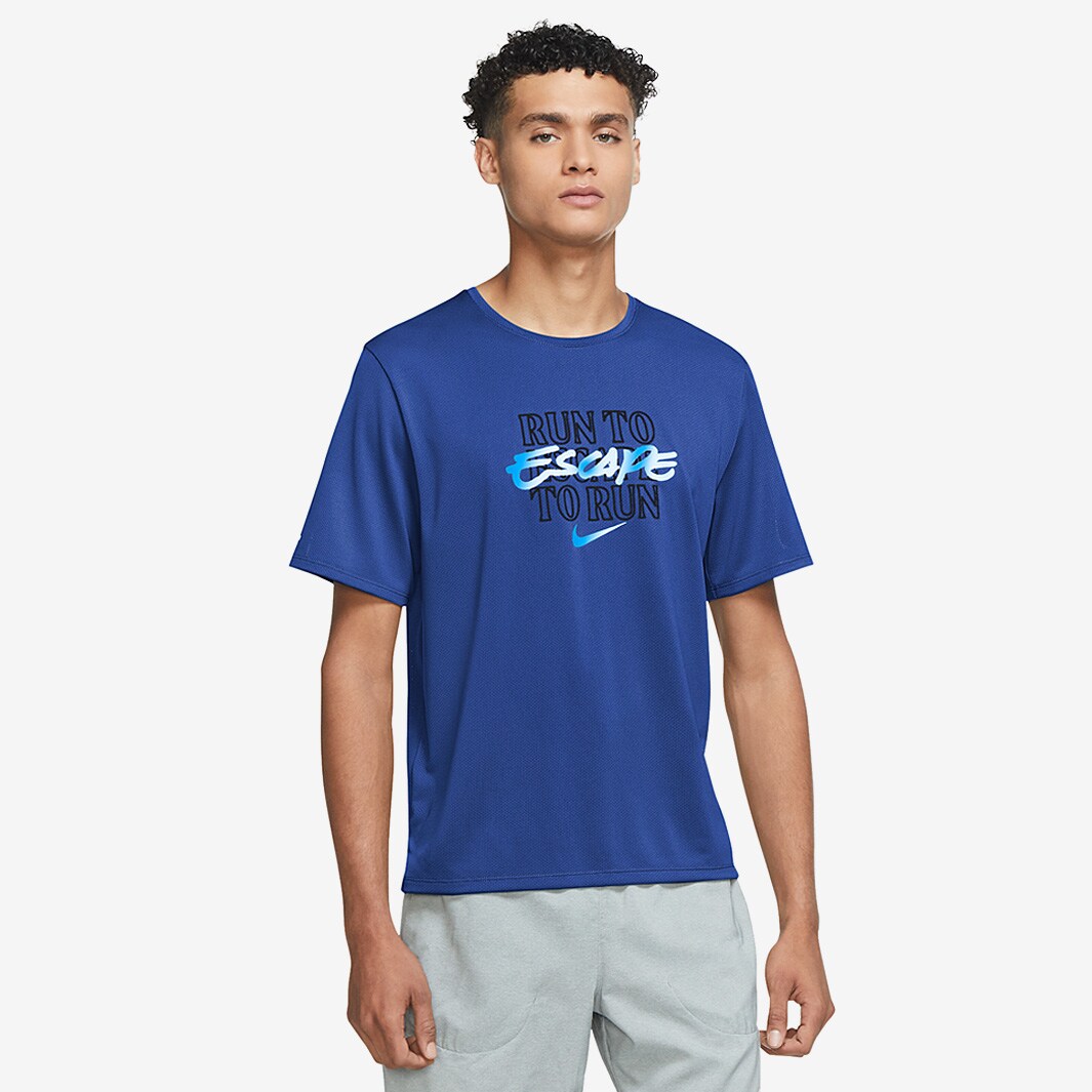 Nike Dri-FIT Miler Wild Run T-Shirt Game Royal Mens Clothing