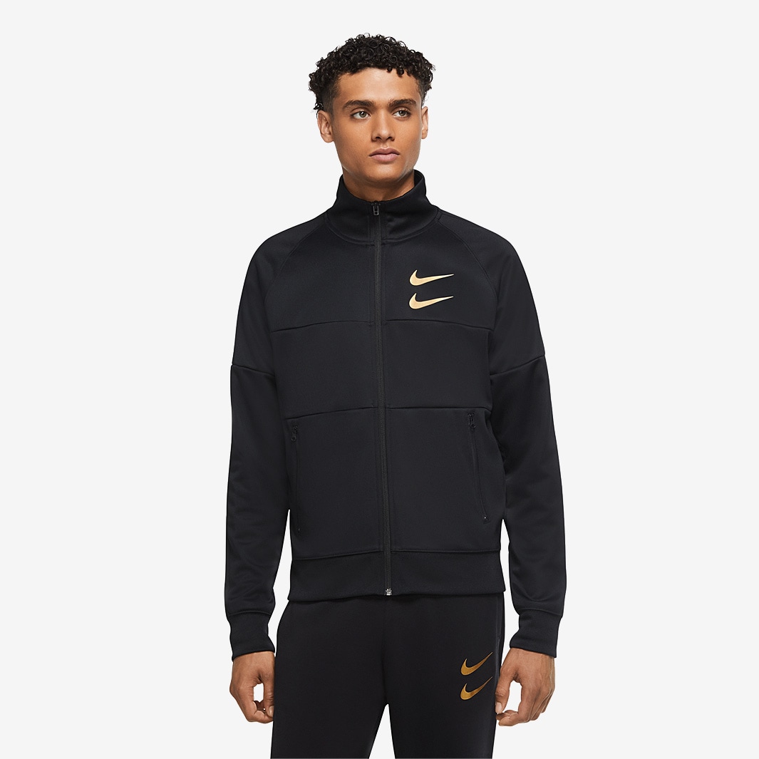 Nike Sportswear Swoosh Jacke Schwarz Gold Metallic Herrenbekleidung Pro Direct Soccer