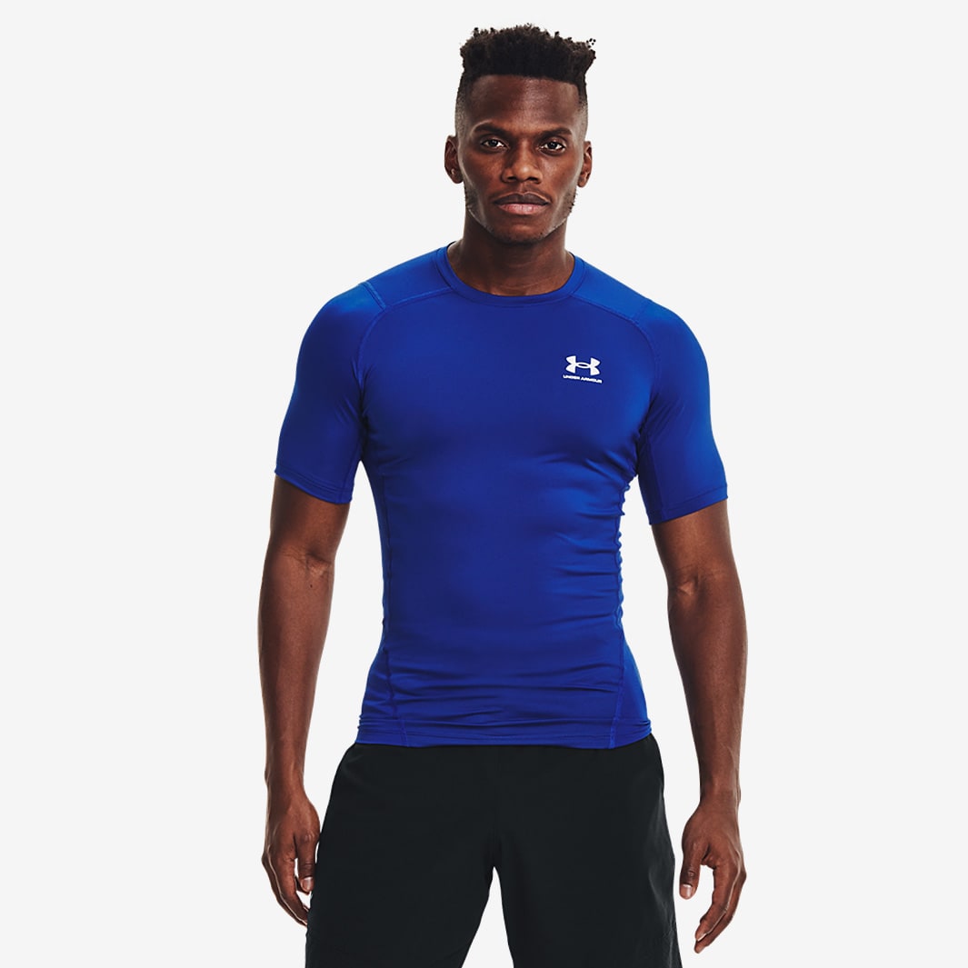 Under Armour Heat Gear Compression SS - Royal/White - Mens Base Layer
