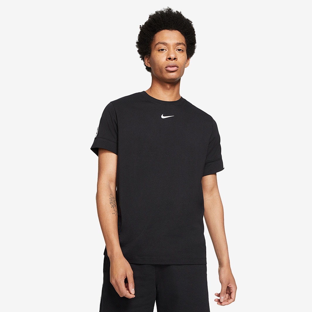 Nike Sportswear Repeat SS Tee - Black/White - Tops - Mens Clothing