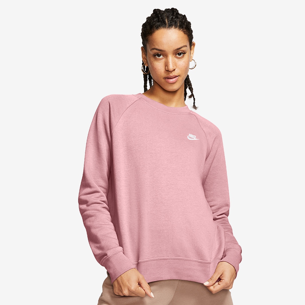Nike Womens Sportswear Essential Fleece Crew Pink Glaze/White