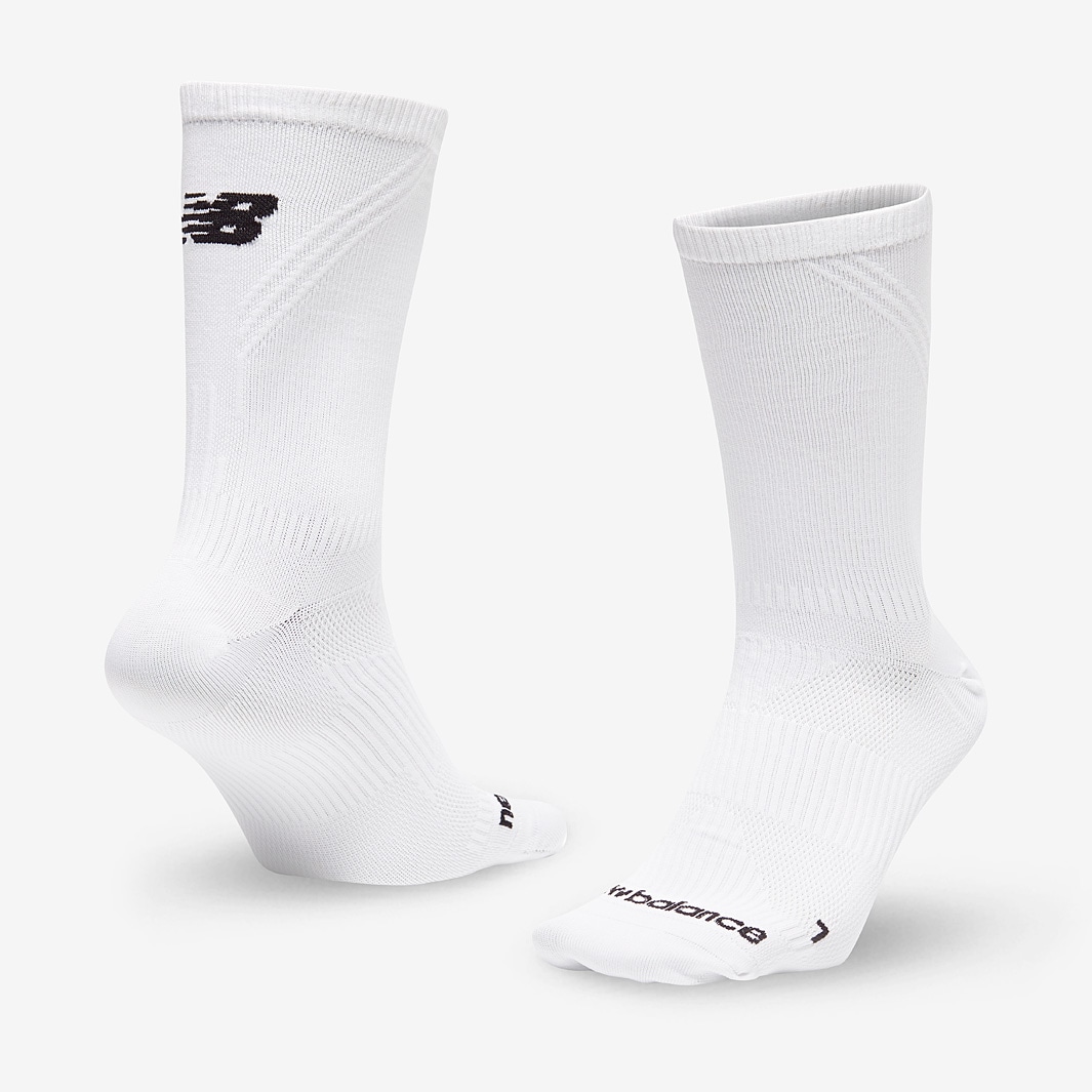 New Balance Run Foundation Flat Knit Crew - White - Running Socks