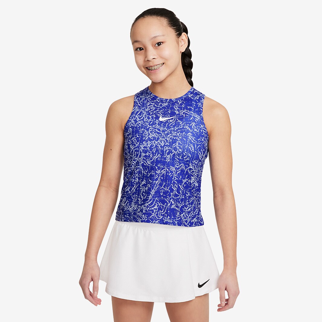 Nike Girls Court Dri Fit Victory Printed Tank Concord White Girls Clothing Pro Direct Tennis