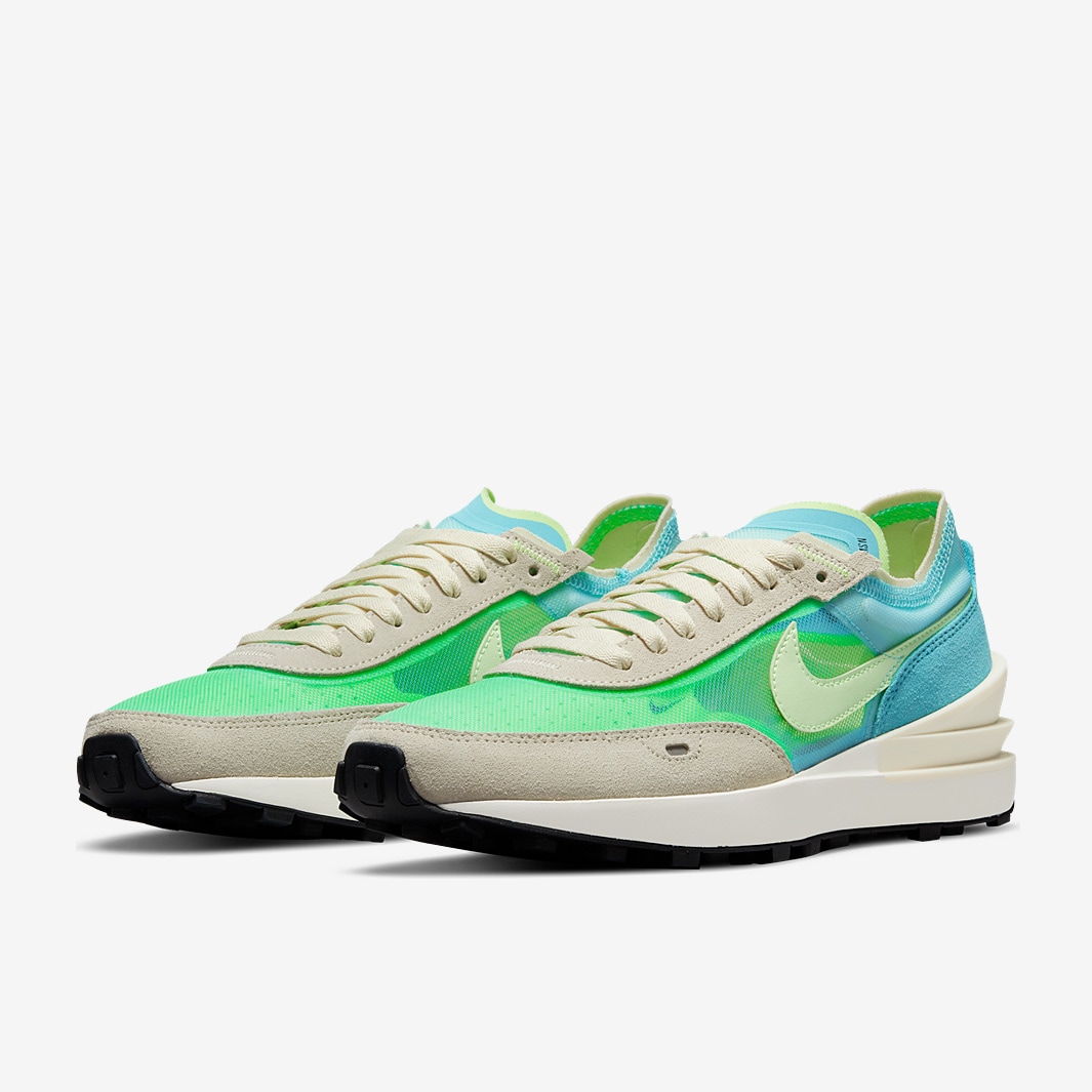 Nike Sportswear Womens Waffle One Bleached Aqua Lime Glow Coconut Milk Trainers Womens Shoes