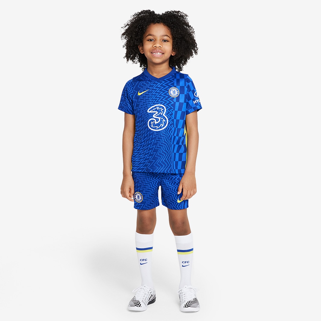 Nike Chelsea 21/22 Little Kids Home Kit - Lyon Blue/Opti Yellow - Boys ...