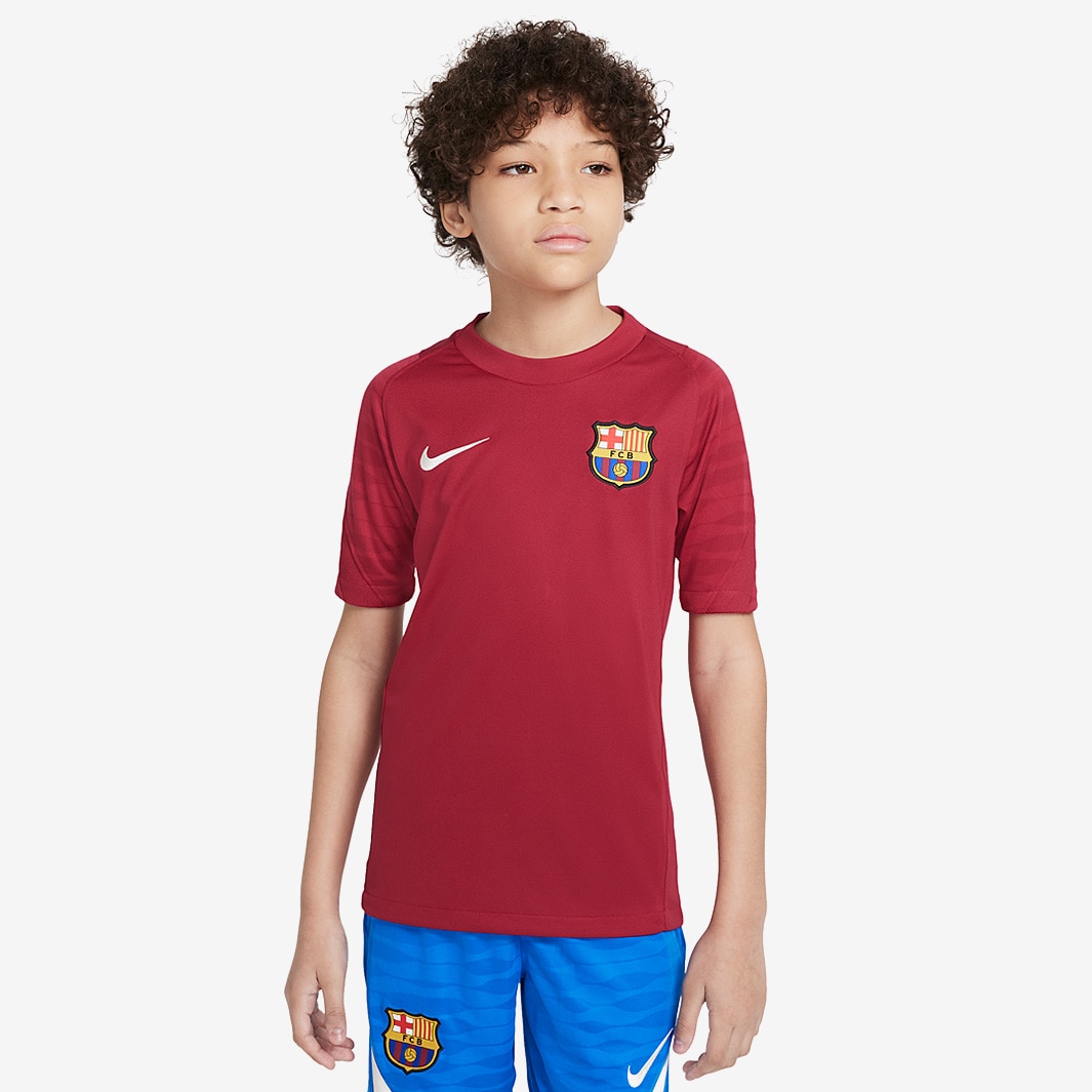 Nike FC Barcelona 21/22 Kids Strike SS Top - Noble Red/Noble Red/Pale ...