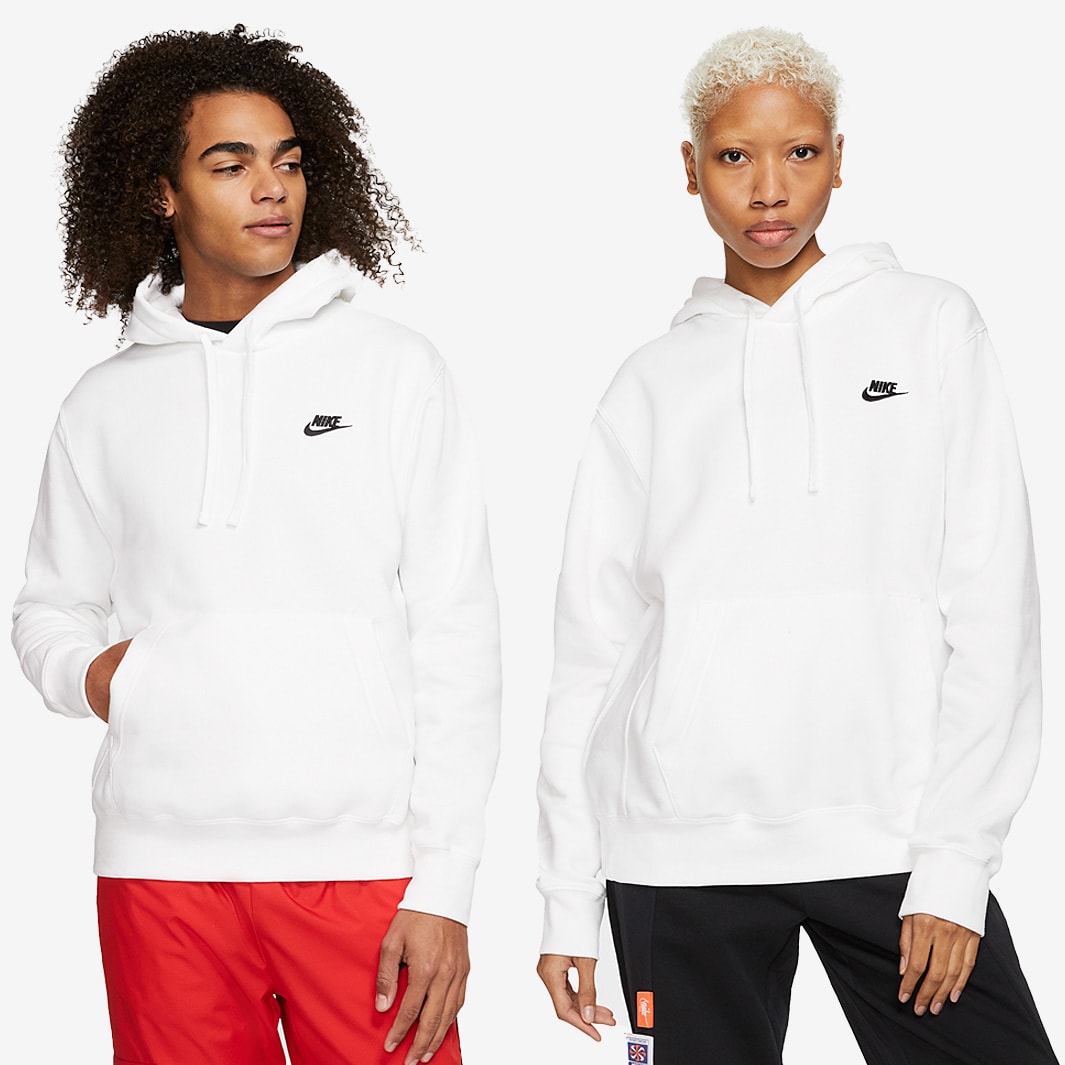 Nike Sportswear Club Fleece PO Hoodie - White/White/Black - - Mens ...