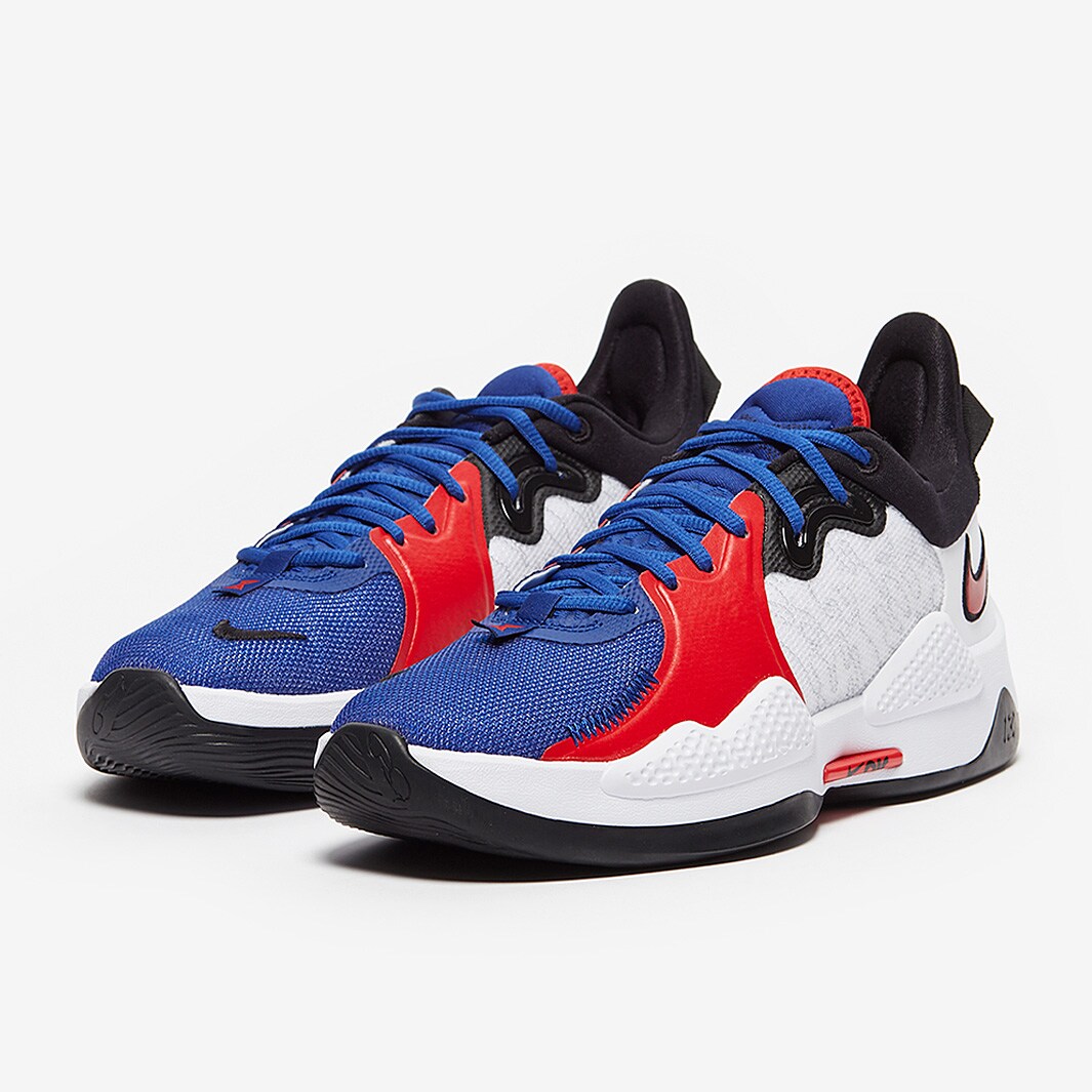 Nike PG5 - White/University Red/Rush Blue/Black - Mens Shoes | Pro ...