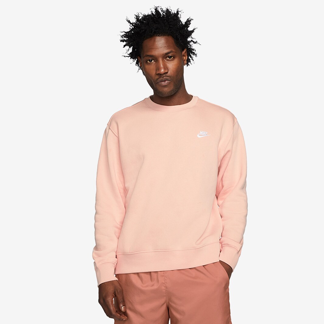 Nike Sportswear Club Fleece Crew - Arctic Orange - Tops - Mens Clothing ...