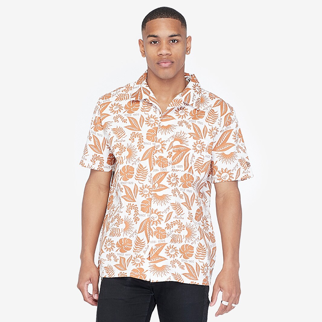 New Era Floral AOP Revere Shirt - Pink - Mens Clothing