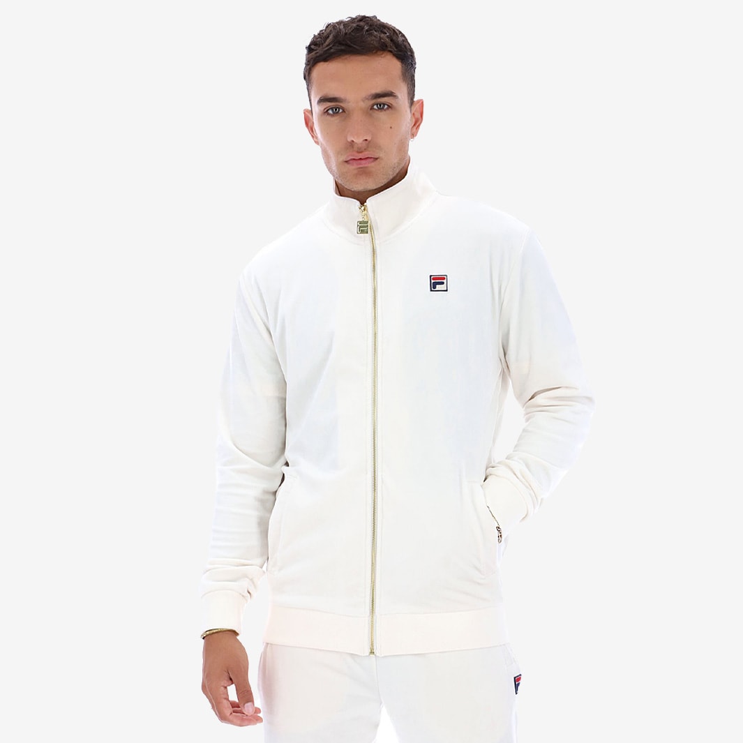 FILA Heritage Irving Velour Track Top - Whisper White - Tops - Mens ...