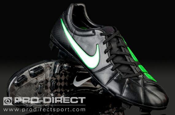 Botas de Fútbol-Nike-Total Laser Duro-Negro-Blanco-Verde | Pro:Direct Soccer
