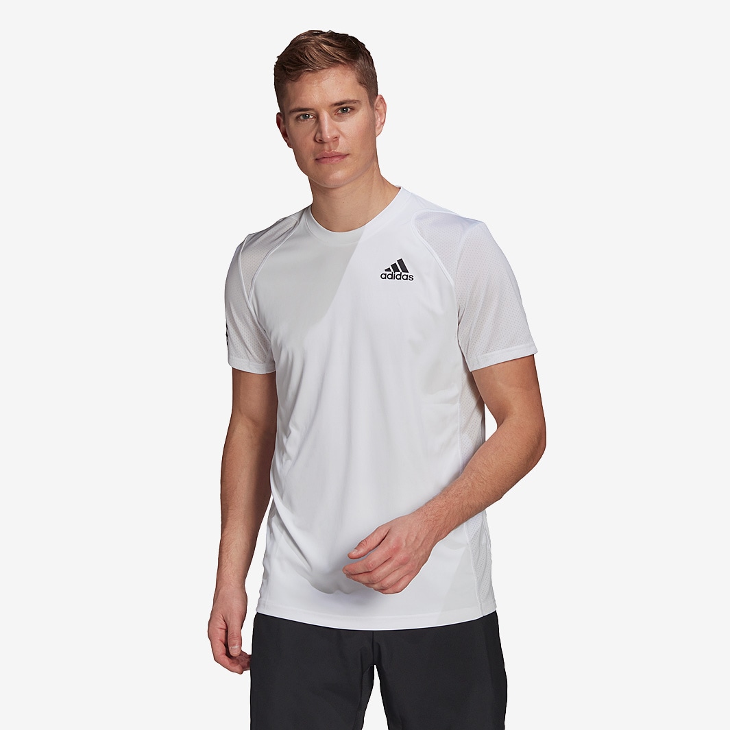 adidas Club 3 Stripe Polo - White/Black - Mens Clothing | Pro:Direct Tennis