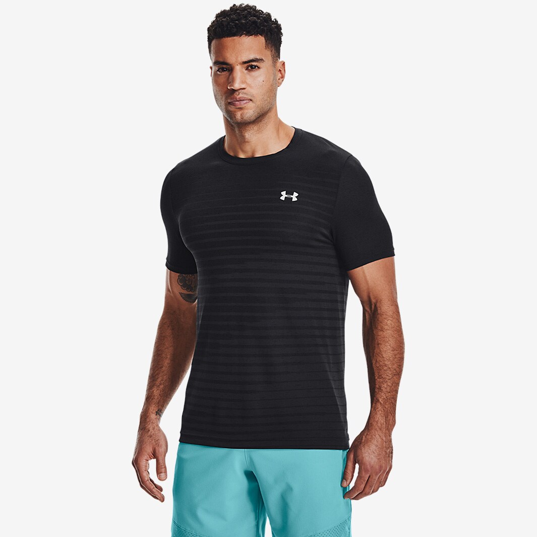 Under Armour Seamless Fade T-Shirt - Black/Mod Gray - Mens Clothing ...