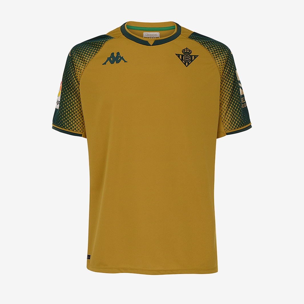 compensación Skalk Mayo Camiseta Kappa Real Betis 21/22 Tercera equipación - Dorado/Verde -  Dorado/Verde - Equipaciones oficiales para hombre | Pro:Direct Soccer