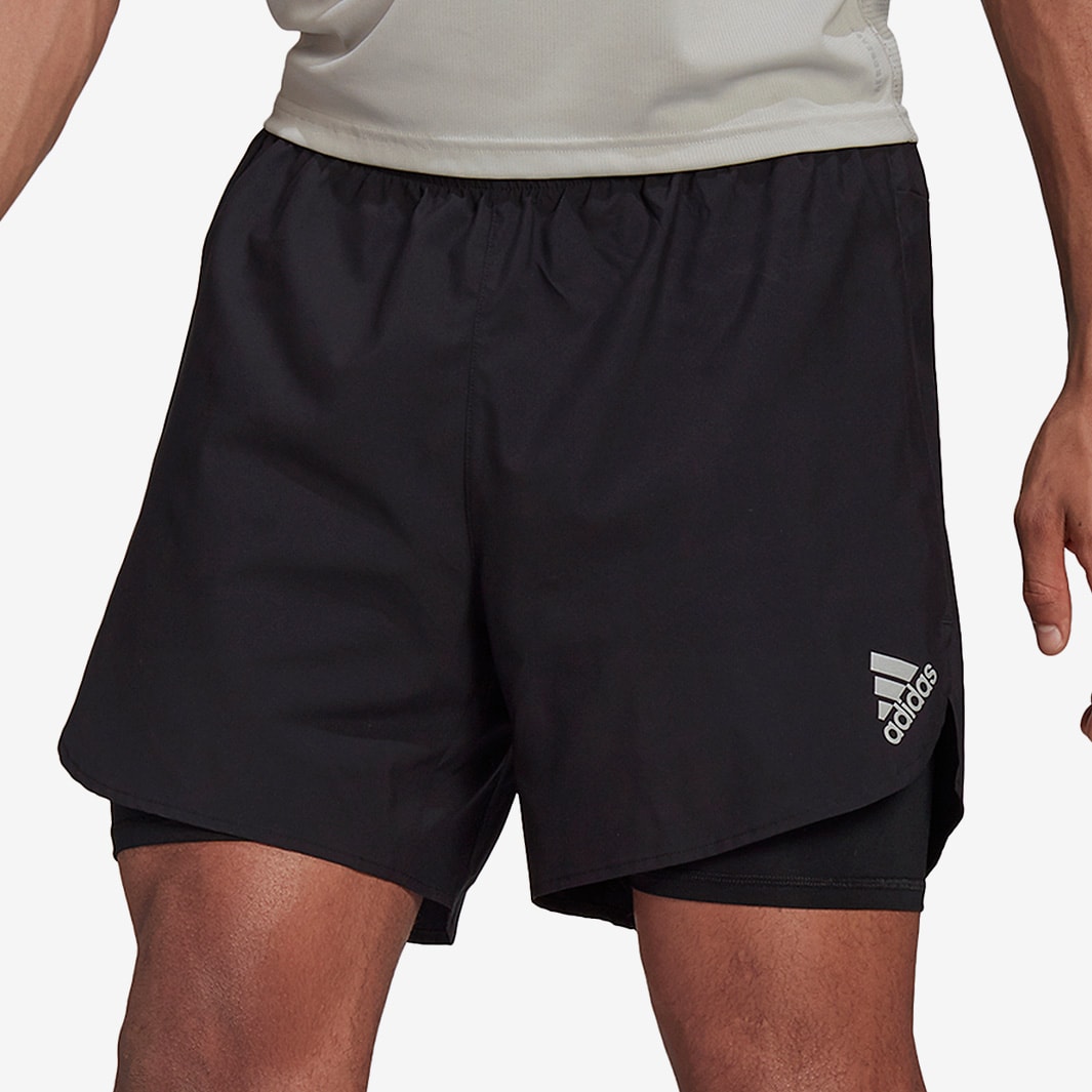 adidas Fast 2in1 Primeblue Short Black Mens Clothing