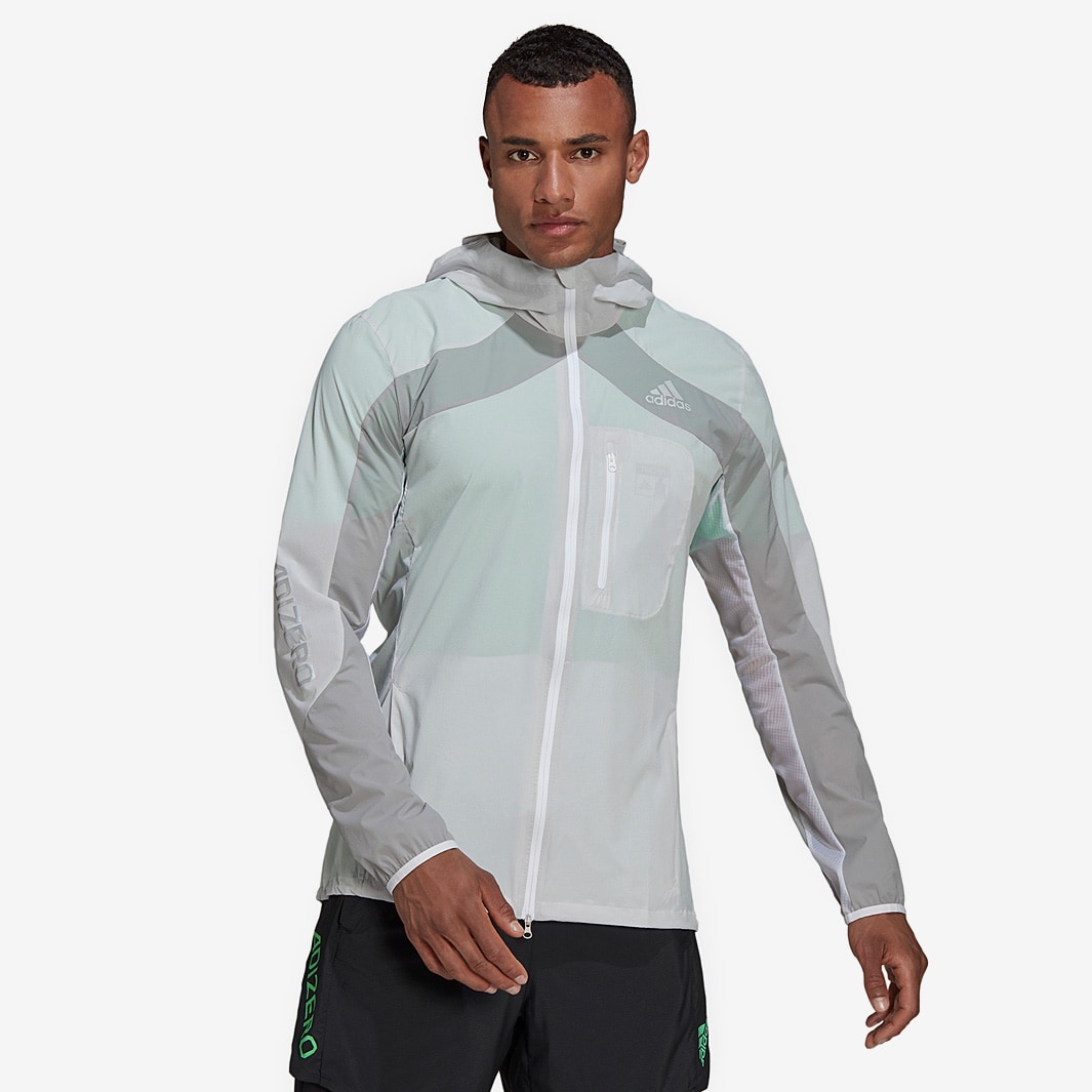 adidas adizero Marathon Jacket - White/Grey - Mens Clothing | Pro ...