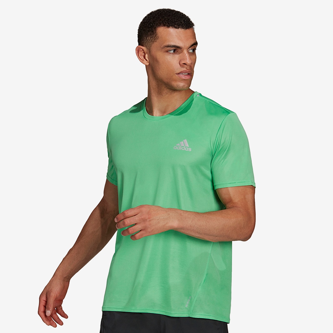 adidas Fast Primeblue T-Shirt - Semi Screaming Green/Reflective Silver ...