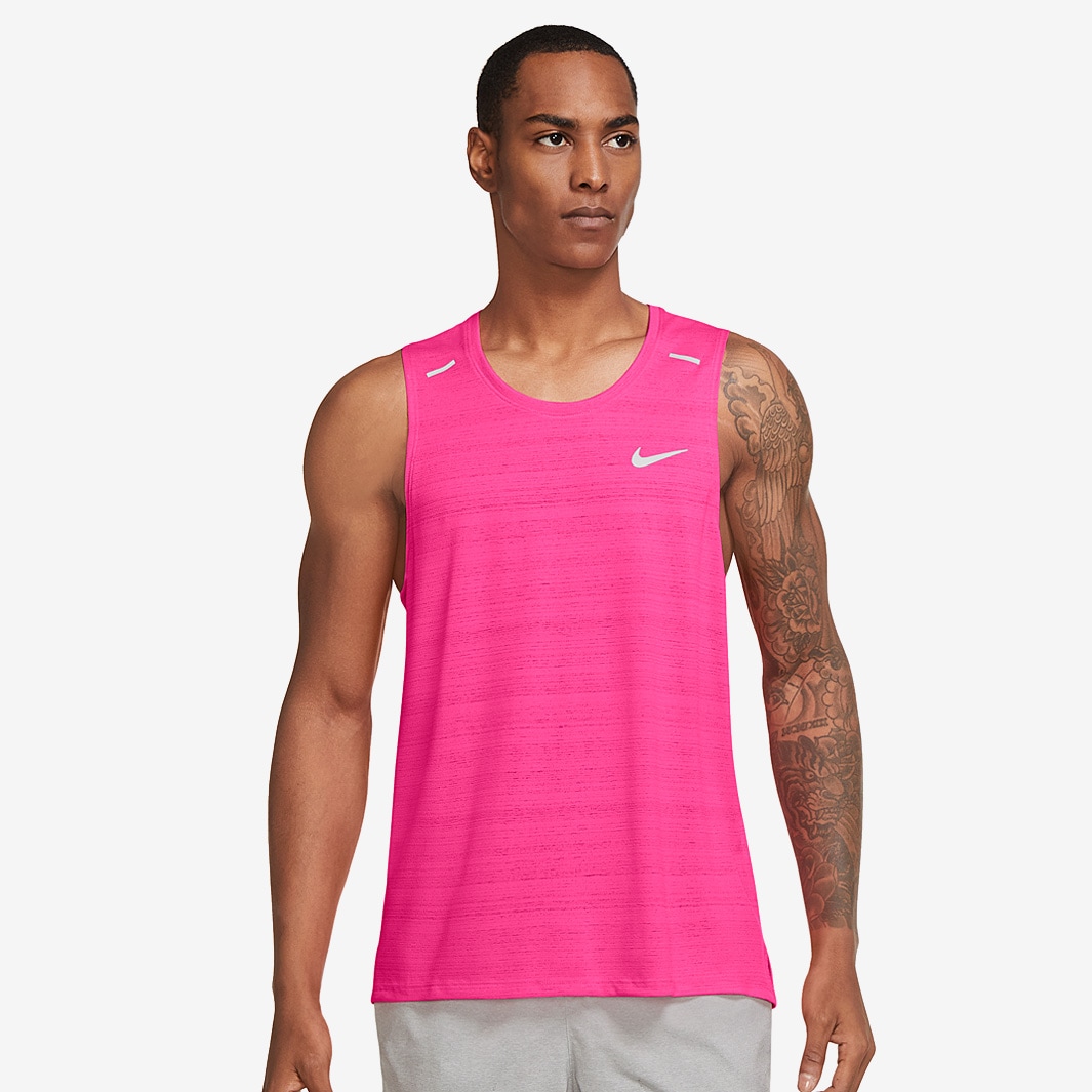 Nike Dri-FIT Miler Tank - Hyper Pink/Reflective Silv - Mens Clothing ...