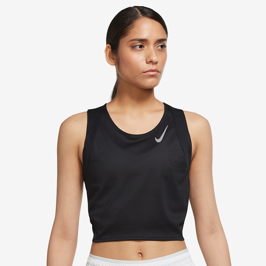 Nike Womens Race Top - Black/Reflective Silv - Womens Clothing | Pro:Direct Running