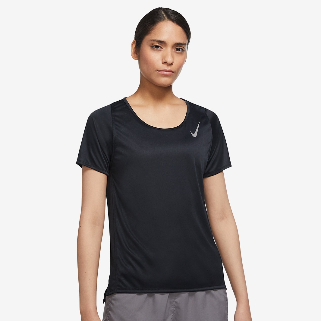 Nike Womens Dri-FIT Race T-Shirt - Black/Reflective Silv - Womens ...