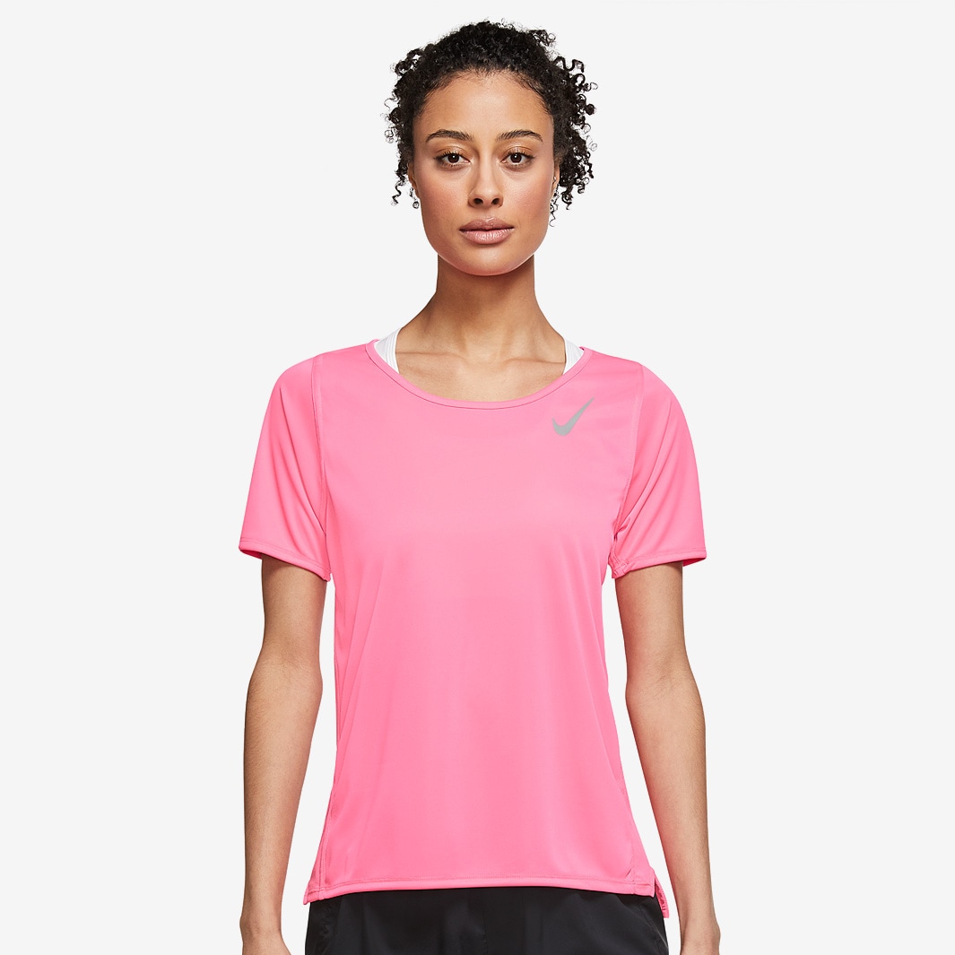 Nike Womens Dri-FIT Race T-Shirt - Hyper Pink/Reflective Silv - Womens ...