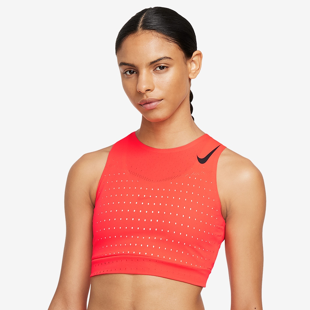 Nike Womens Dri Fit Aeroswift Crop Top Bright Crimson Black Womens