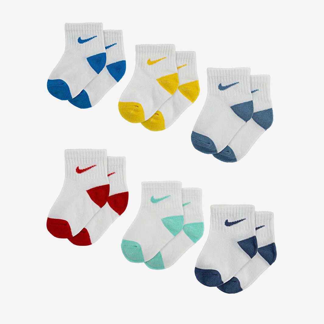 Nike Little Kids Pop Color Ankle 6 PK (3-4Yrs) - Laser Blue - Socks ...