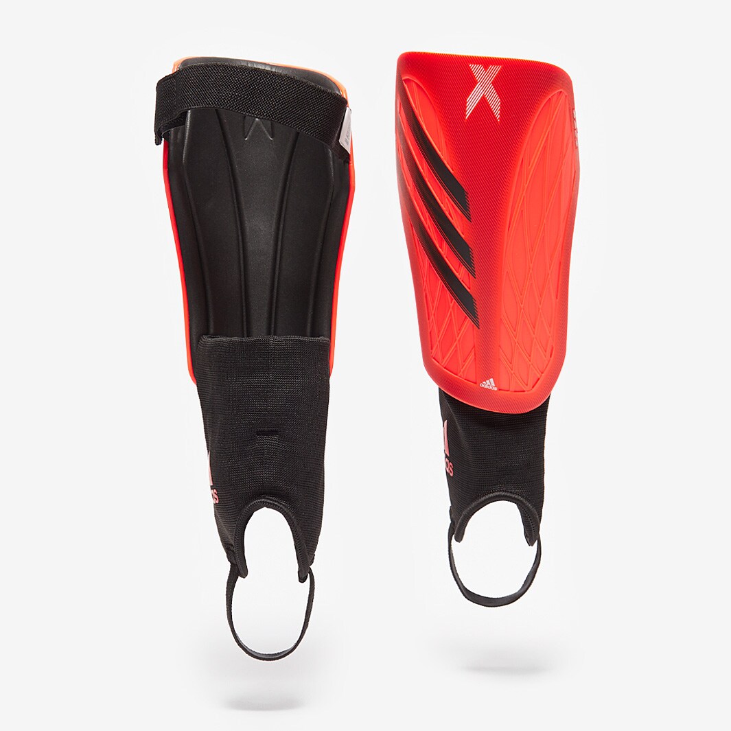 adidas X Training Shin Guards Solar Red/White/Black Mens Clothing