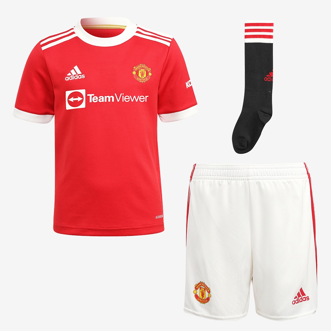 adidas Manchester United 21/22 Mini Home Kit - Real Red - Boys Replica