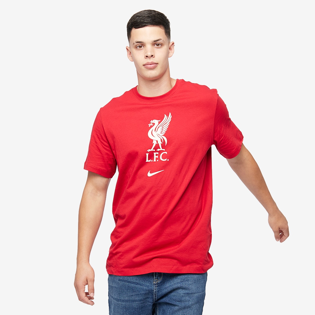 Nike Liverpool 21/22 Evergreen Crest Tee - Gym Red/Fossil - Mens ...