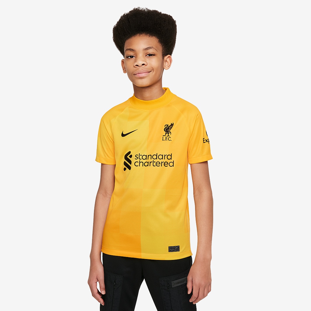 Nike Liverpool 21/22 Kids Stadium SS Shirt GK - University Gold/Black ...